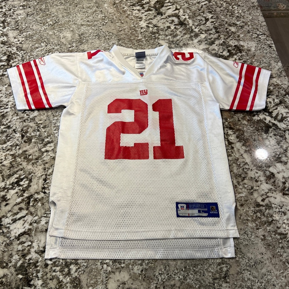 Vintage 2000s Reebok NFL New York Giants Tiki Barber #21 Jersey White Youth L